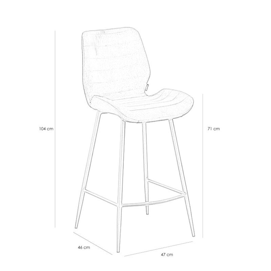 Gastro Barstuhl Samt Toby schwarz 71 cm