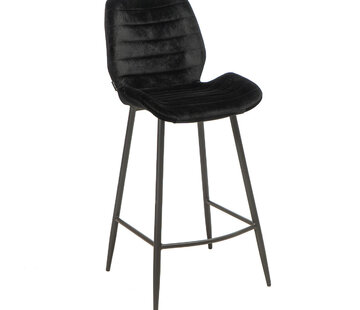 Bronx71 Gastro Barstuhl Samt Toby schwarz 71 cm