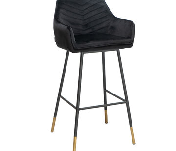 Bronx71 Barhocker Samt Fiona 65 - 78 cm schwarz