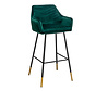 Barhocker Samt Fiona 65 - 78 cm grün