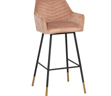 Bronx71 Barhocker Samt Fiona 65 - 78 cm rosa