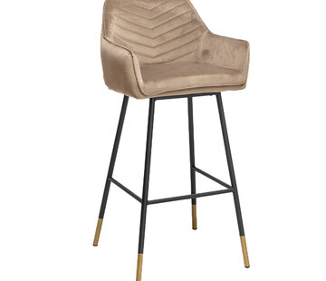 Bronx71 Barhocker Samt Fiona 65 - 78 cm taupe