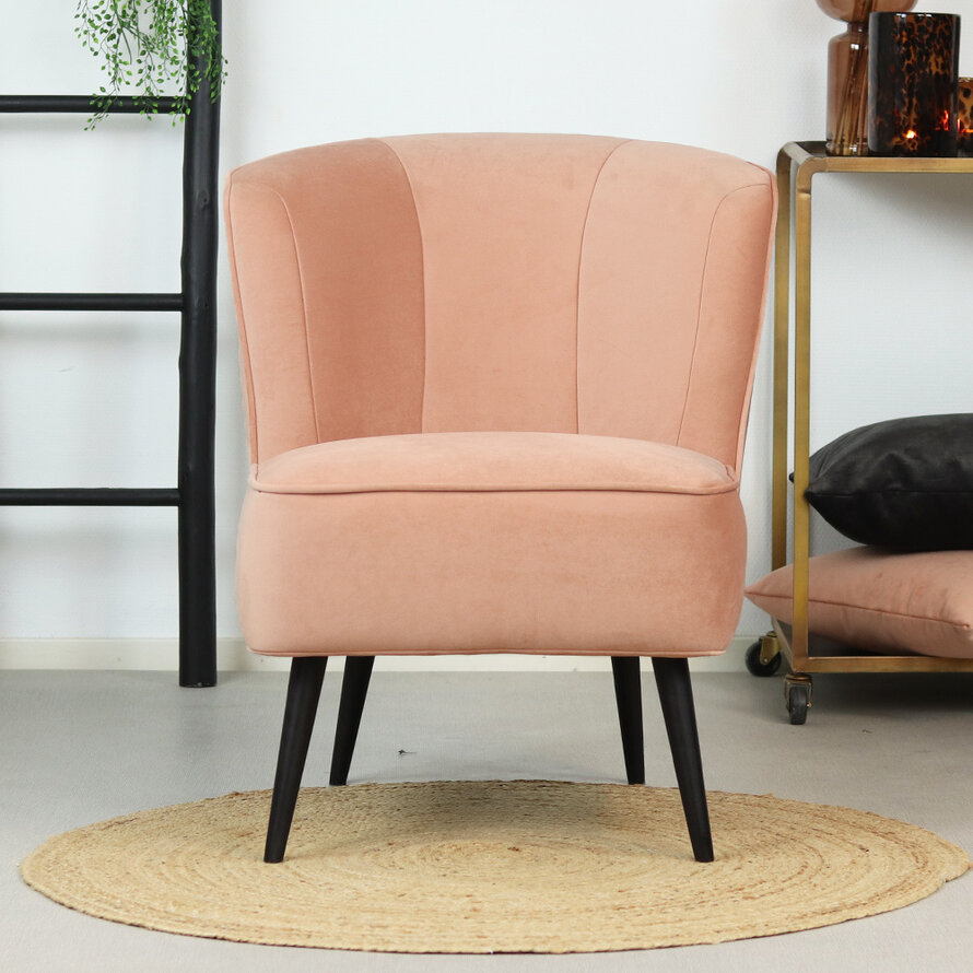 Samt Sessel Lyla modern rosa