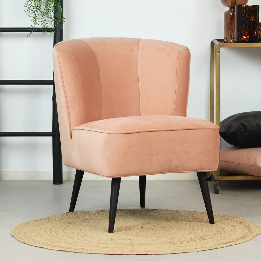 Samt Sessel Lyla modern rosa