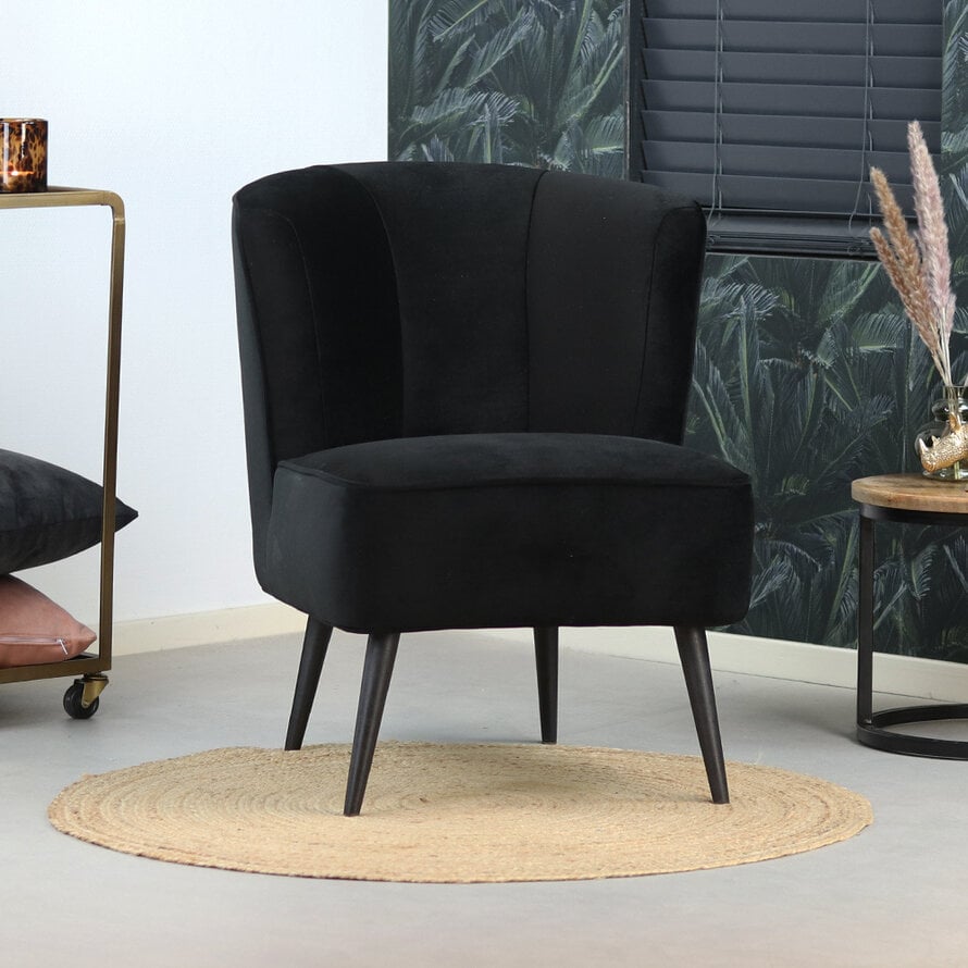 Samt Sessel Lyla modern schwarz