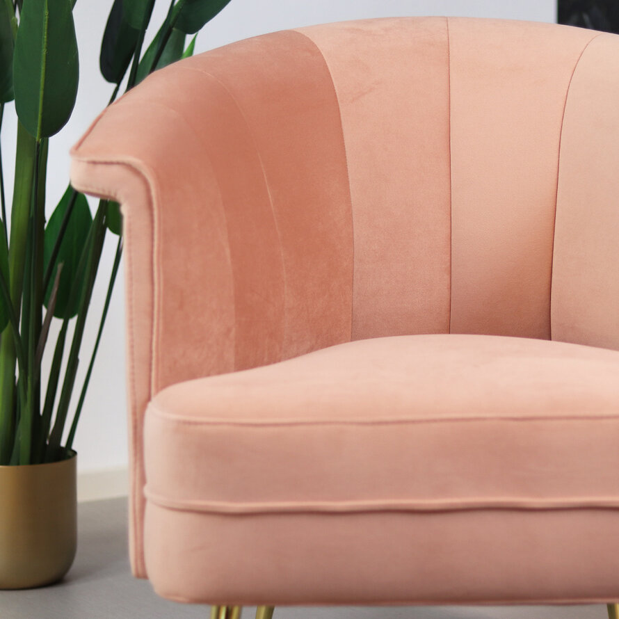 Samt Sessel Amy modern rosa