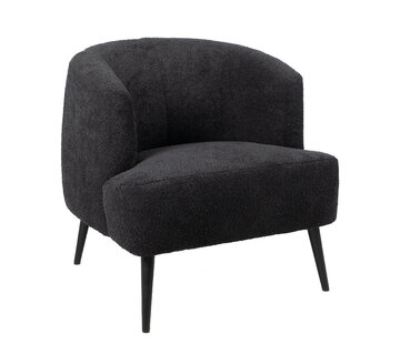Bronx71 Bouclé Sessel Nora modern schwarz