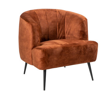 Bronx71 Samt Sessel Billy modern kupfer