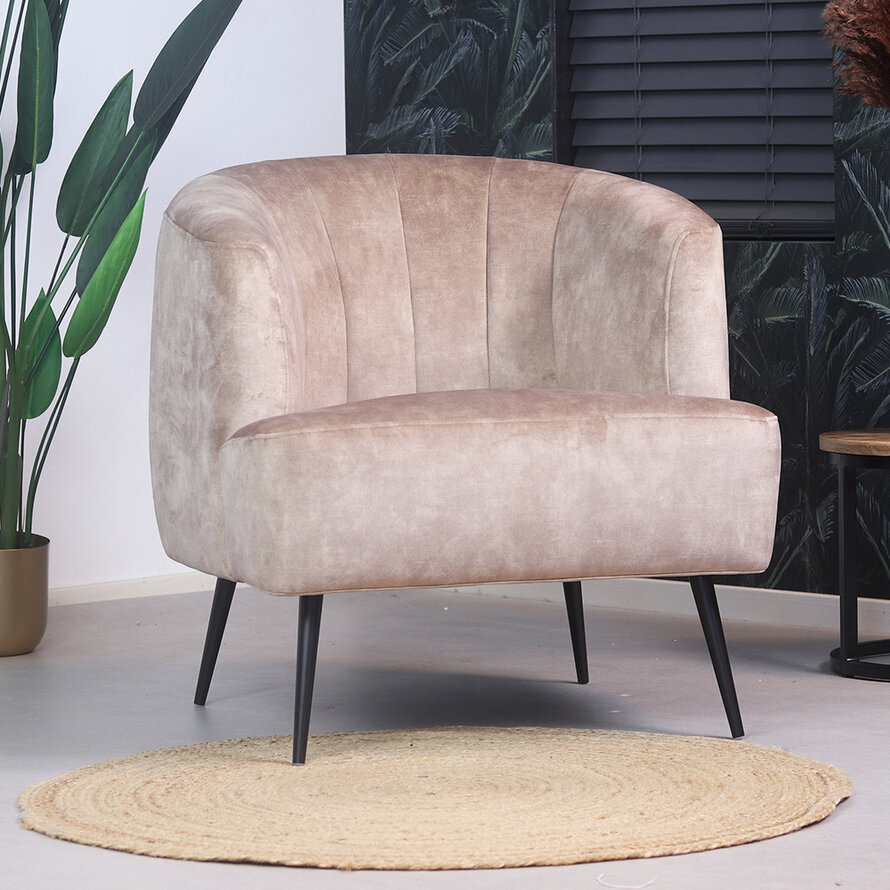 Samt Sessel Billy modern taupe