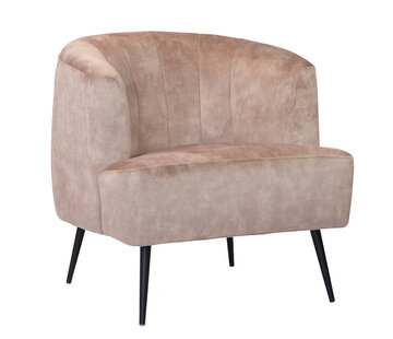 Bronx71 Samt Sessel Billy modern taupe