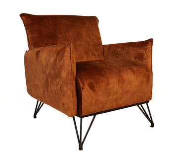 Lounge Sessel Mika Samt rost