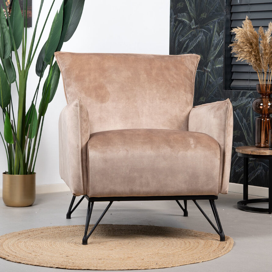 Lounge Sessel Mika Samt taupe