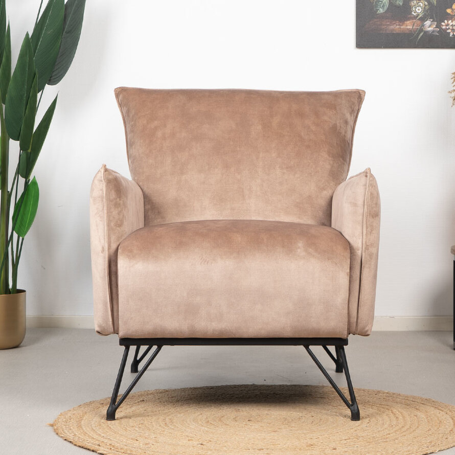 Lounge Sessel Mika Samt taupe