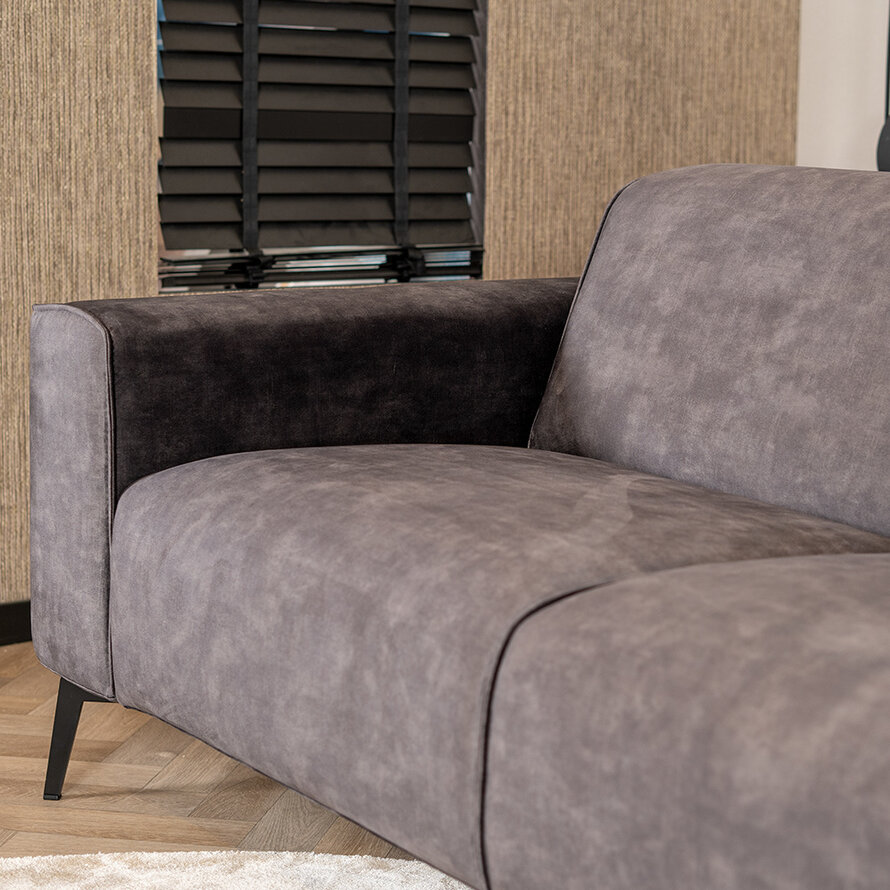 Samt Sofa Vegas 2,5-Sitzer anthrazit