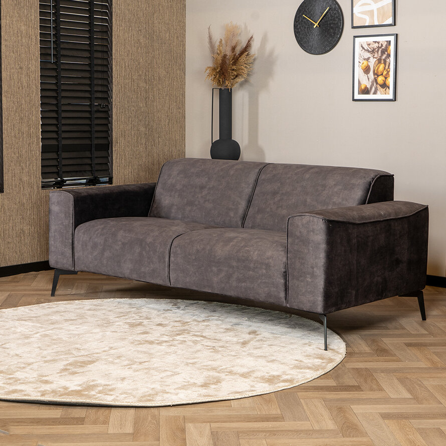 Samt Sofa Vegas 2,5-Sitzer anthrazit