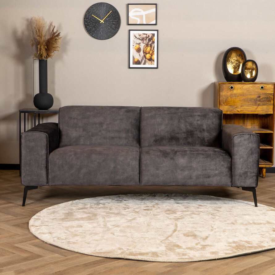 Samt Sofa Vegas 2,5-Sitzer anthrazit