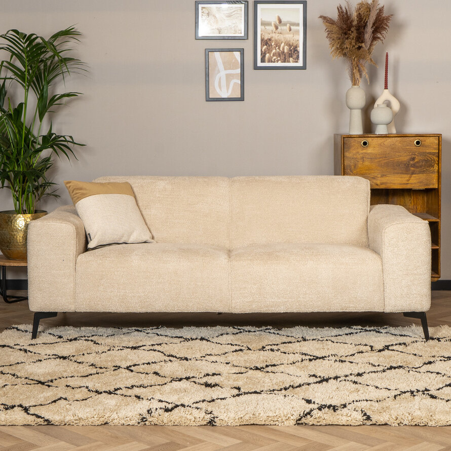 Bouclé Sofa Vegas 2,5-Sitzer beige