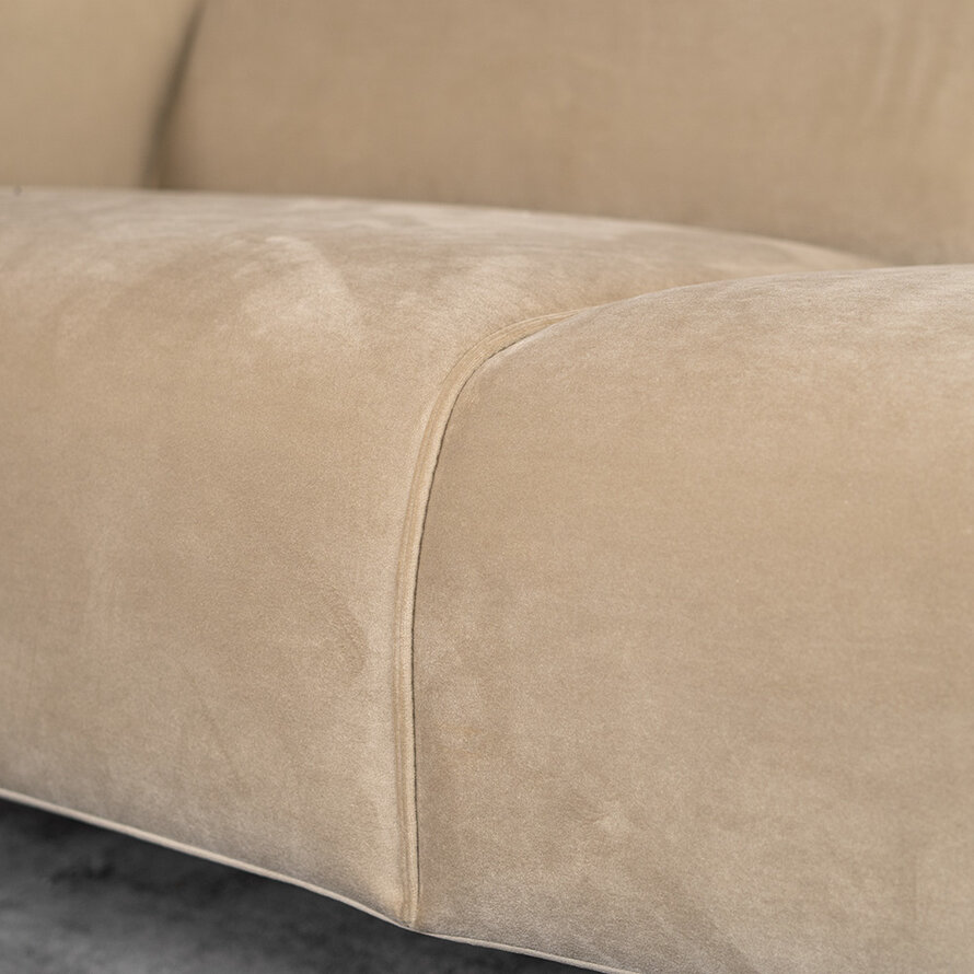 Samt Sofa Vegas 2,5-Sitzer creme