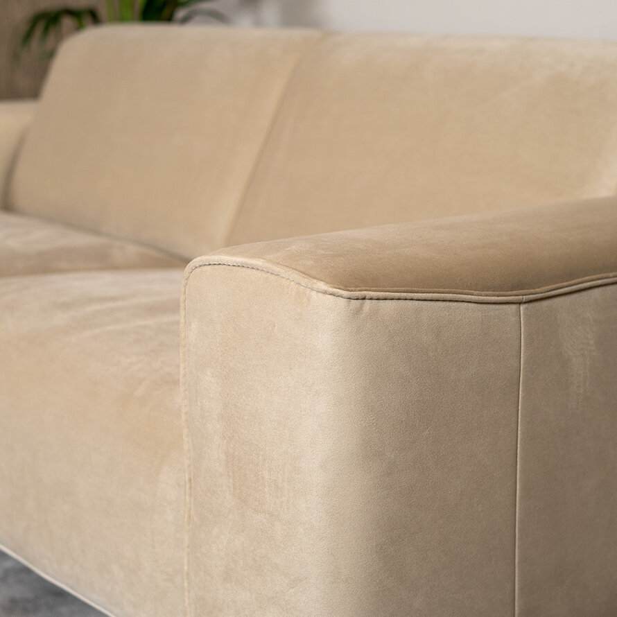 Samt Sofa Vegas 2,5-Sitzer creme