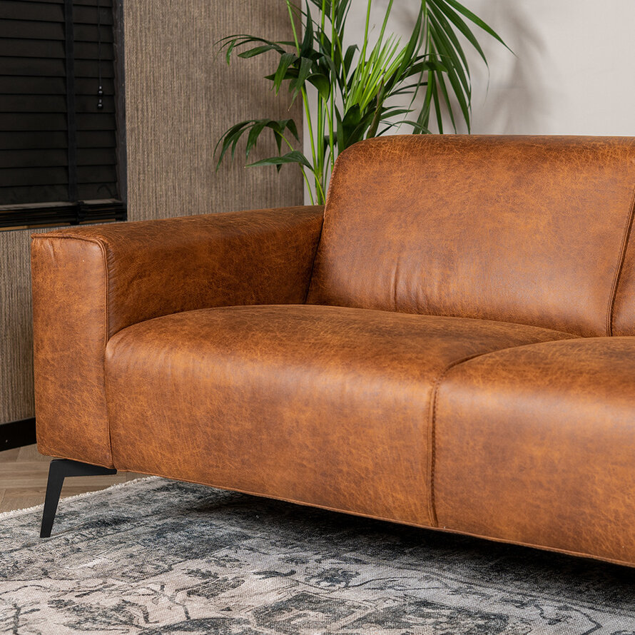 Leder Sofa Vegas 2,5-Sitzer cognac