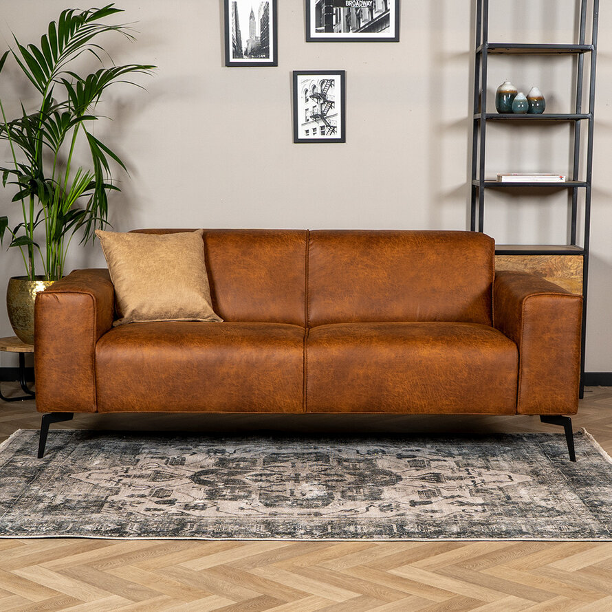 Leder Sofa Vegas 2,5-Sitzer cognac