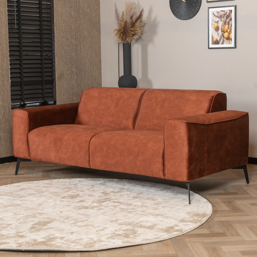 Samt Sofa Vegas 2,5-Sitzer kupfer