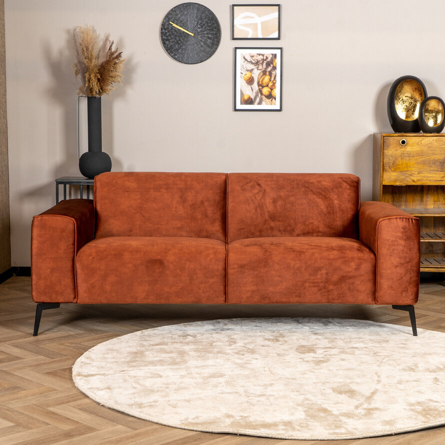 Samt Sofa Vegas 2,5-Sitzer kupfer