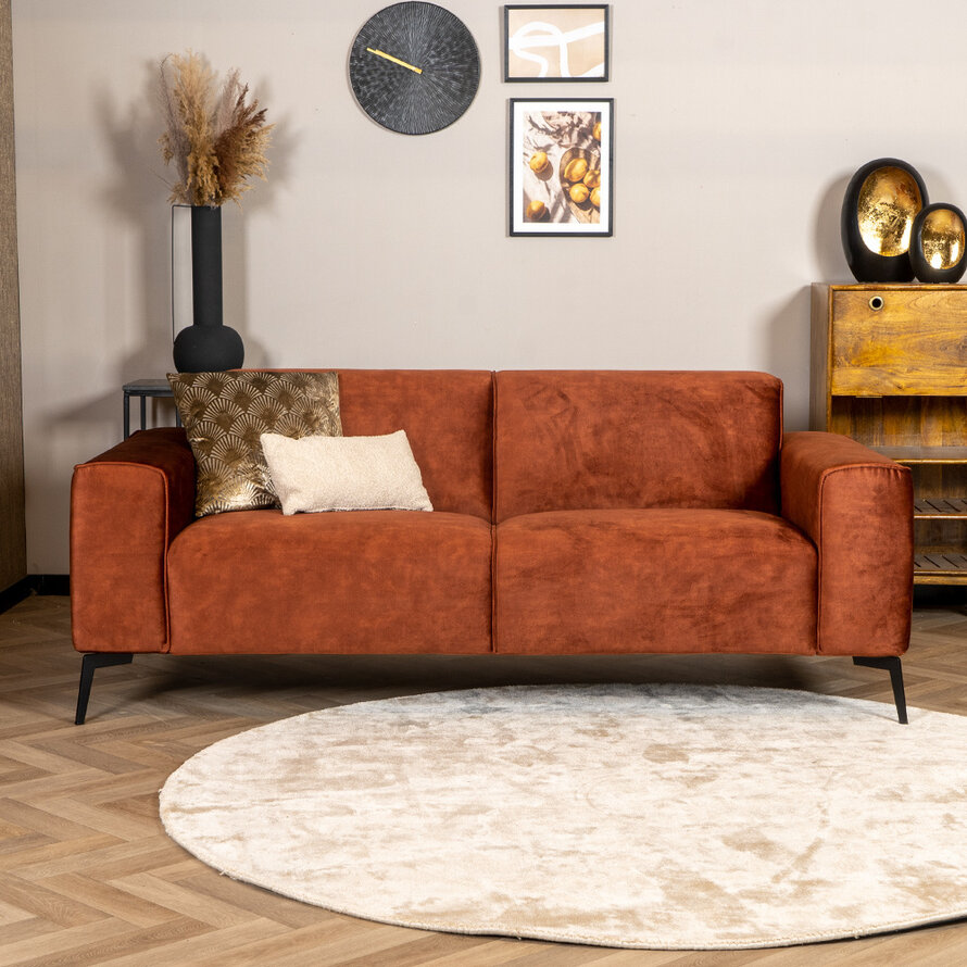 Samt Sofa Vegas 2,5-Sitzer kupfer