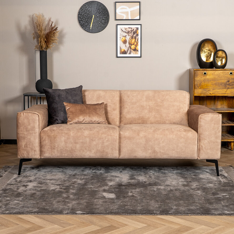 Samt Sofa Vegas 2,5-Sitzer taupe