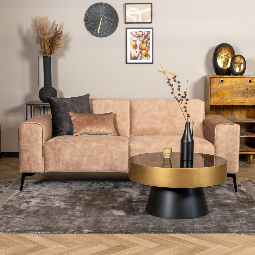 Samt Sofa Vegas 2,5-Sitzer taupe