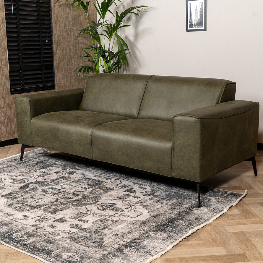 Leder Sofa Vegas 2,5-Sitzer olivgrün