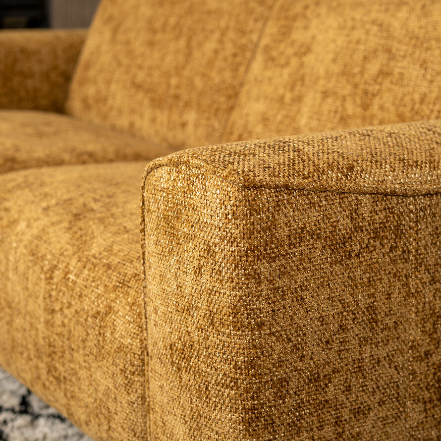 Sofa Vegas 2,5-Sitzer Chenille ockergelb/cognac