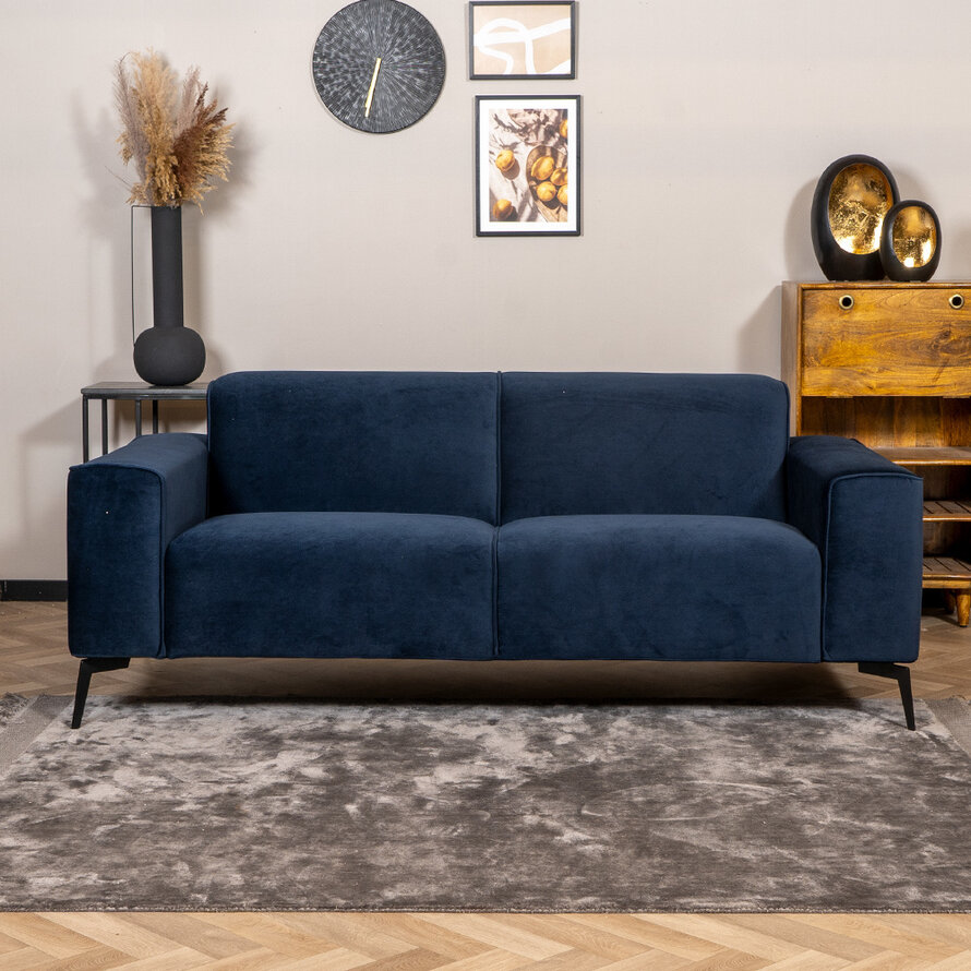 Samt Sofa Vegas 2,5-Sitzer dunkelblau