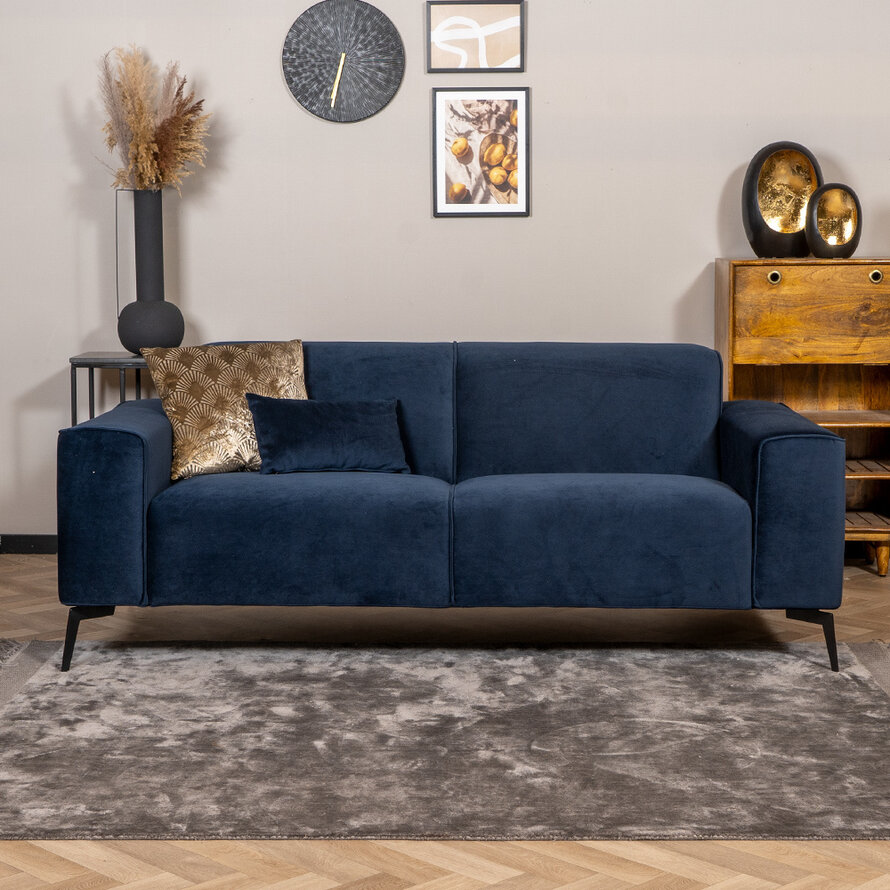 Samt Sofa Vegas 2,5-Sitzer dunkelblau