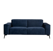 Bronx71 Samt Sofa Vegas 2,5-Sitzer dunkelblau