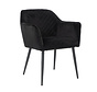 Polsterstuhl Samt Fiona mit Armlehne schwarz