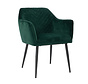 Polsterstuhl Samt Fiona mit Armlehne grün