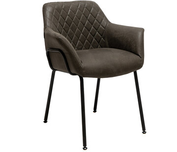 Bronx71 Stuhl Club Eco-Leder mit Armlehne anthrazit