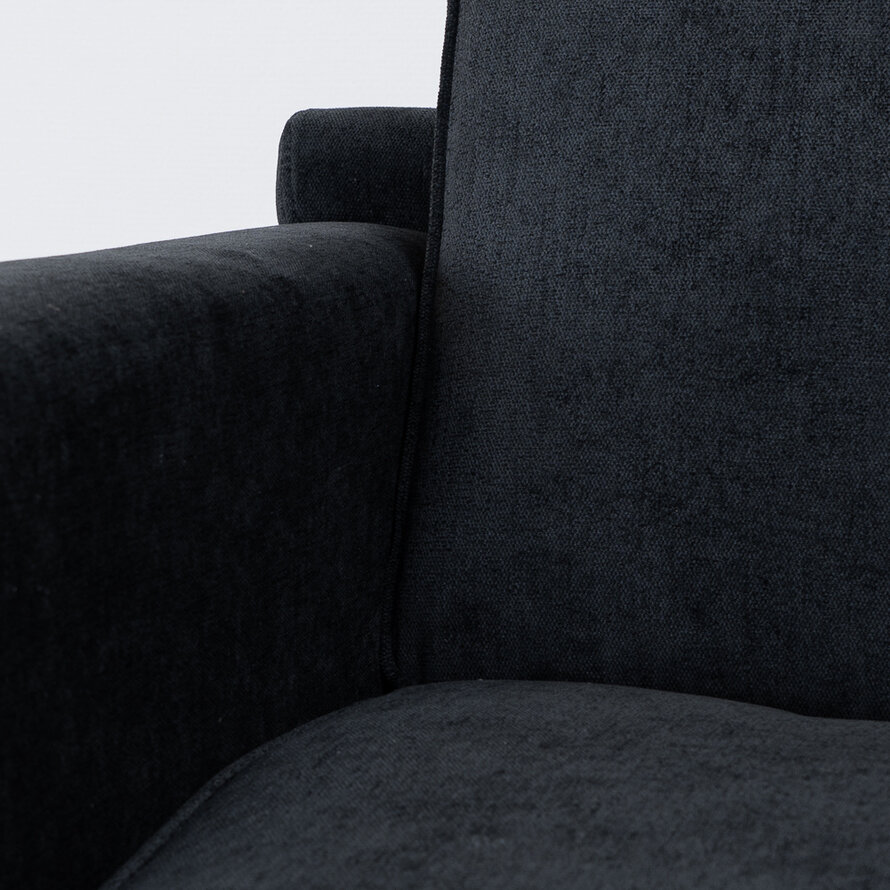 Sofa 3-Sitzer Orlando Stoff schwarz