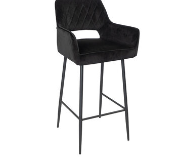 Bronx71 Barhocker Mika Samt schwarz 78 cm