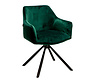 Polsterstuhl Samt Furtado 180° drehbar mit Armlehne dunkelgrün
