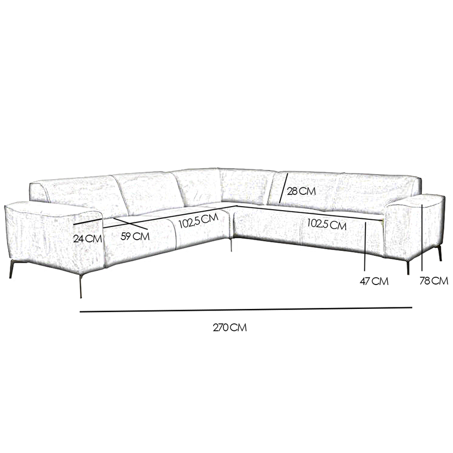 Ecksofa Vegas Samt schwarz links/rechts