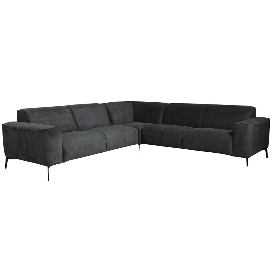 Ecksofa Vegas Stoff schwarz links/rechts