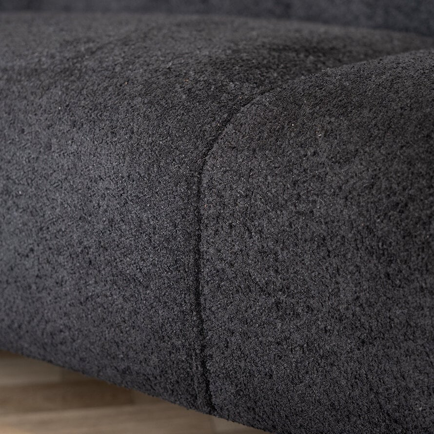 Ecksofa Vegas Bouclé schwarz links/rechts