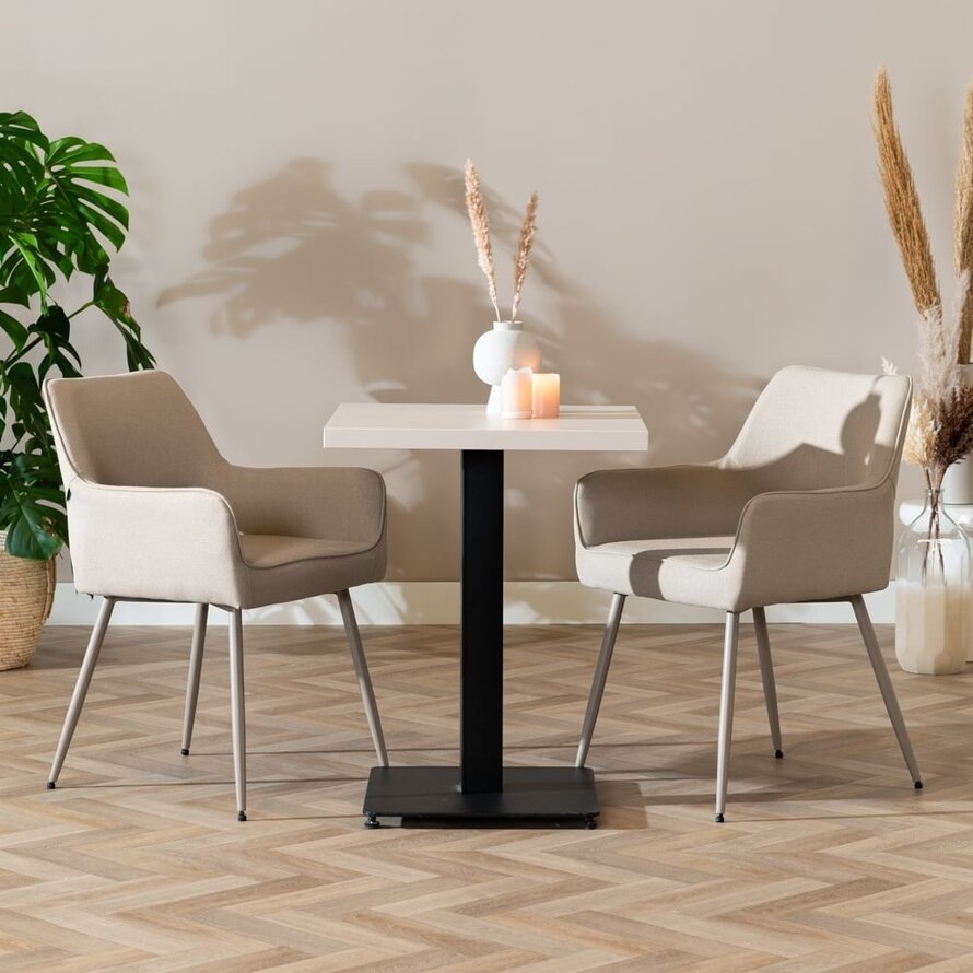 Bistrotisch Nils quadratisch beige Melamin 60x60x77 cm