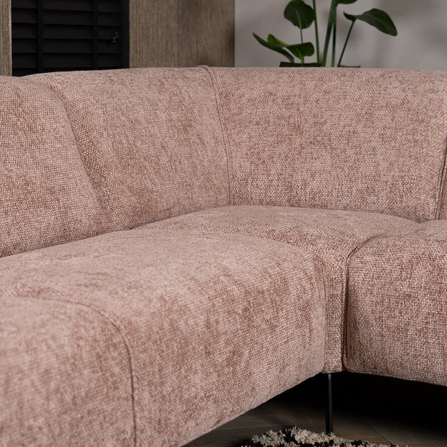 Ecksofa Vegas Chenille rosa links/rechts