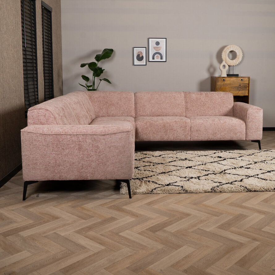 Ecksofa Vegas Chenille rosa links/rechts