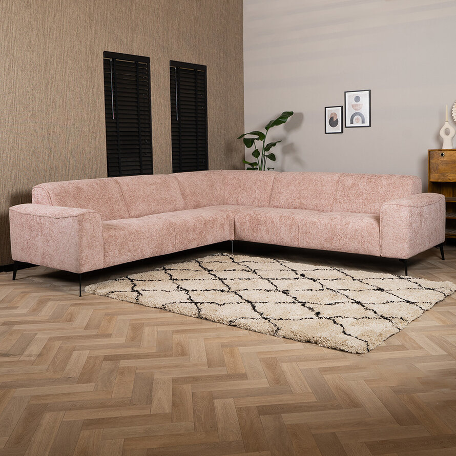 Ecksofa Vegas Chenille rosa links/rechts