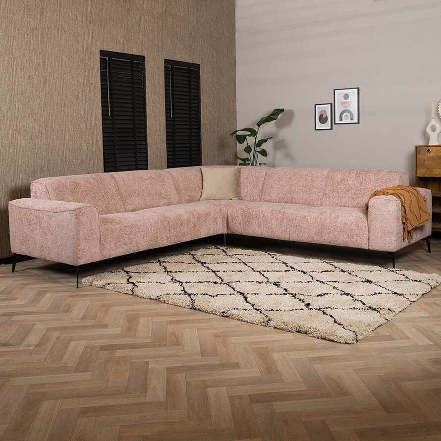 Ecksofa Vegas Chenille rosa links/rechts