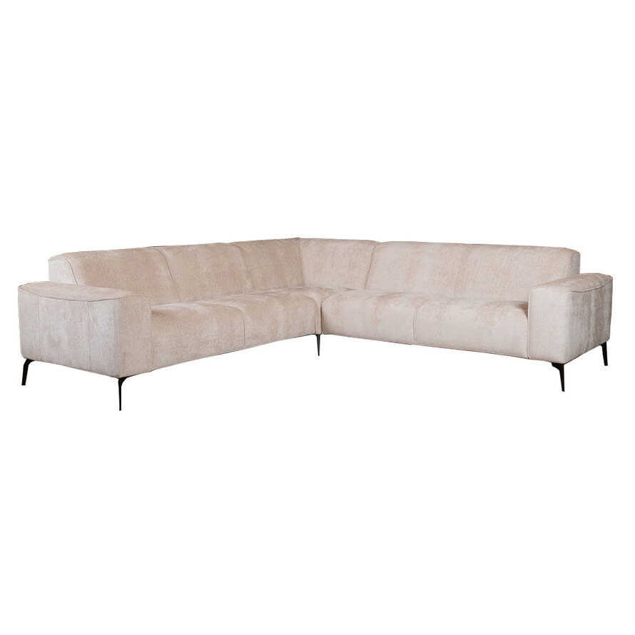 Ecksofa Vegas Chenille weiß links/rechts